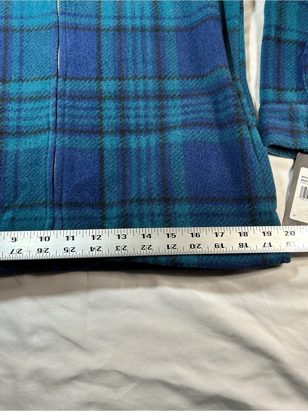 Hurley Blue & Teal Plaid Zip Fleece Jacket